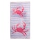 ANEMOSS Crab Patterned Turkish Peshtemal 100% Cotton Free of Microfiber Synthetic and Polyester Soft Quick Dry Versatile Beach Pool and Bath Peshtemal for Kids and Adults 39x70 in 100x180 cm