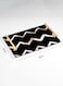 Lowha Decorative Acrylic Serving Tray With Gold Metal Handles And Wave Lines Design 20x30 cm