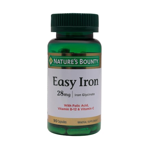 Natures Bounty Easy Iron 28mg 90 Capsules