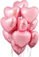 Party Time Valentines Day Balloon Set of 10pcs 18 Inches Light Pink Heart Foil Balloon, Red Heart Balloon For Anniversary D&eacute;cor, Wedding D&eacute;cor, Valentines Day Decorations - Birthday Party Supplies