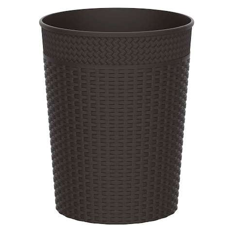Cosmoplast Cedarattan Round Waste Basket IFHHBK043DW Dark Brown 6L