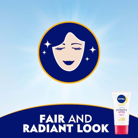 Nivea Sun Cream Protect   White Face Whitening SPF50 50ml