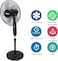 Nobel 16 Inch 90 Degree Oscillation Stand Fan With Multi Speed Function And Dual Frequency, 3 Blades With Air Vortex Technology NF140 Black