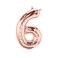 The Party Popper - 40 Inch Rose Gold Color Number Balloons (Number 6)