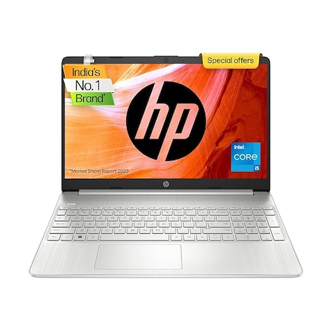 HP Laptop 15s, 12th Gen Intel Core i5-1235U, 15.6-Inch (39.6cm), FHD, 8GB DDR4, 512GB SSD, Intel Iris Xe Graphics, Backlit KB, Thin &amp; Light (Win 11, MSO 2021, Silver, 1.69 kg), fq5111TU