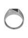 Guy Laroche Stainless Steel Ring with Black Ion Plating Sz 62 For Men, Silver and Black, 4TX002AV-62