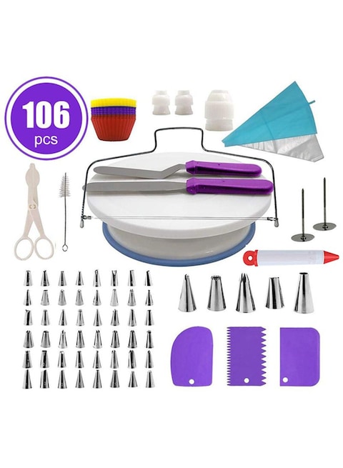 Generic 106-Piece Cake Decorating Turntable Set Multicolour