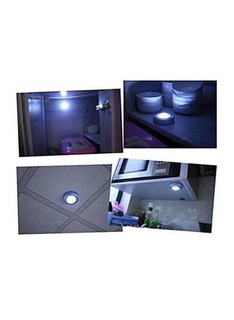 Beauenty - Battery-Powered Wireless Stick-On Touch Tap 4-LED Lamp White 15x13centimeter