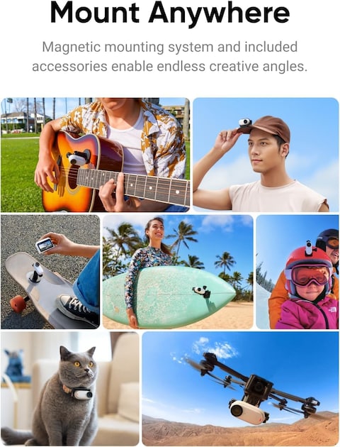 Insta360 GO 3 (64GB) Action Kit - Small &amp; Lightweight Action Camera, Portable And Versatile, Hands-Free POV, Mount Anywhere, Stabilization, Multifunctional Action Pod, Waterproof, For Travel, Sports