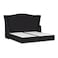 In House Taj Mahal Velvet Bed Frame - King - 200x200 cm - Black