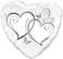 Party Time 1pc 18" White, Silver Hearts Print, Heart Shape Foil Balloon, Valentines Day Balloons Heart Balloons for Wedding, Mother's Day, Anniversary D&eacute;cor - Valentines Day Decoration