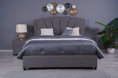 PAN Home Home Furnishings Uranus Headboard Velvetl-180: H-125cm Grey