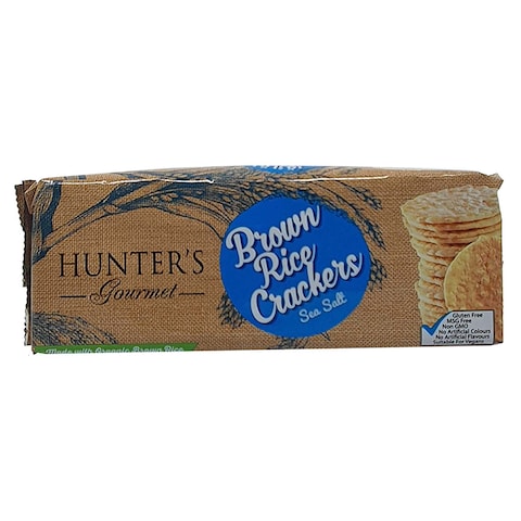 Buy Hunters Gourmet Brown Rice Crackers Sea Salt 100g in UAE