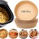TIM 100PCS Air Fryer Disposable Paper Liner, Non-stick Disposable Air Fryer Liners, Baking Paper for Air Fryer Water-proof, Oil-proof, Parchment for Baking Roasting Microwave (16cm, Nature)