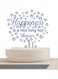 Spoil Your Wall Happiness Is a Nice Hot Shower Bathroom Wall Sticker Blue 65x80cm