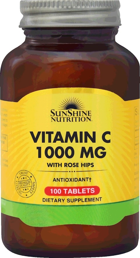 Sunshine Nutrition Vitamin C 1000 Mg With Rosehips 100 Tablets