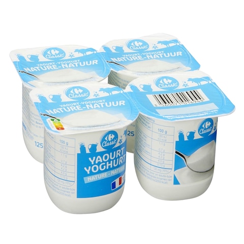 Carrefour Plain Yoghurt 125g Pack of 4