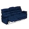 In House Velvet Triple Recliner Chair - Dark Blue - NZ60