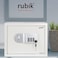 Rubik Large Safe Box A4 Documents Size for Home Office with Key and Pin Code Keypad for Cash Documents Jewelry Passports (38x30x30cm) White