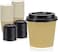 YESOCEA [50 Set] 4 oz. Kraft Disposable Coffee Cups With Lids - Triple Wall Ripple Brown Hot Paper Cups for Tea, Drinks To-Go