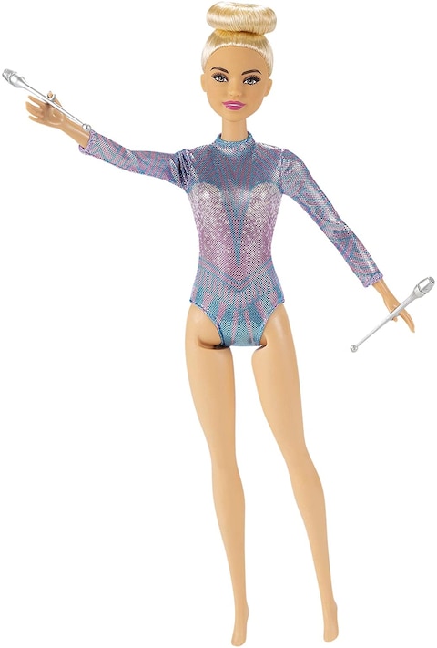 Barbie Rhythmic Gymnast Blonde Doll (12-In/30.40-Cm), Leotard &amp; Accessories Gtn65