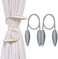 Generic 1 Pair Curtain Tiebacks Clips Random Modelling Curtain Holdbacks Hanging Belts Buckles Curtain Strap Holders Decorative (B-Grey)