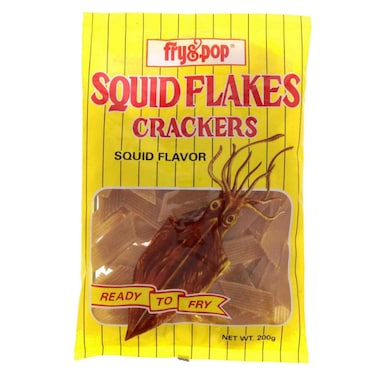Fry &amp; Pop Squid Flakes Crackers Squid Flavor 200g