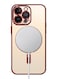 MagSafe Case Magnetic Clear Soft TPU Plating Case Wireless Charging Compatible Shockproof Camera Lens Protection For Apple iPhone 14 Pro Red