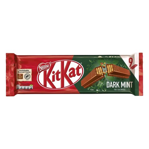 Nestle Kitkat 2 Finger Dark Mint Chocolate Bar 20.7g x 9 Pieces