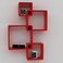 Wooden Twist Rafuf Intersecting Floating Wall Shelves with 4 Shelves Red