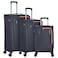 Eminent Expandable Trolley Luggage Set of 3 Bag Soft Suitcase for Unisex Travel Polyester Shell Lightweight with TSA lock Double Spinner Wheels E765SZ Black