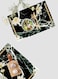 Lowha Decorative Acrylic Serving Tray With Gold Metal Handles And Marble Art Design 20x30 cm