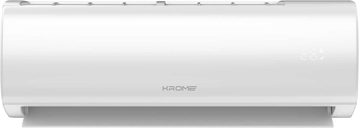 Krome 1.5 Ton AC, Split Air Conditioner With Advanced Rotary Compressor Technology, 18000 BTU, Low Noise, Environment Friendly R-410a, Smooth And Stable Operations, White, KR-AR18TT3