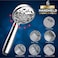 Frezzel High Pressure Shower Head With Handheld Spray 6 Settings, Heads 60 Inches Ss Hose, Adjustable Bracket And Cap [4" Chrome]