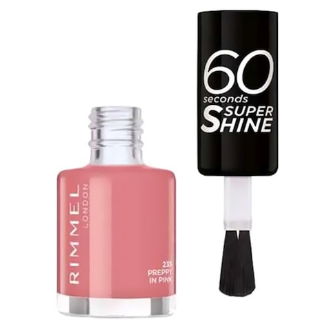 Rimmel London 60 Seconds Super Shine Nail Polish 235 Preppy Pink 8ml