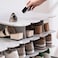 6 Layer Shoe Rack, Assembly Required, Shoe Storage, Entryway Storage, Space Saving,Multi Steps Adjustable Plastic Shoe Organizer Rack White