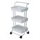 iKayaa-3-Tier Rolling Utility Cart Kitchen Trolley Rolling Storage Cart with Lockable Wheel and Handle Multifunction Heavy Duty for Kitchen Bathroom Office