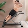 Marshal Fitness Roman Chair - Foldable Back Abdominal Waist Exercise Machine, Adjustable Hyperextension Bench, Fitness Training Equipment for Home Gym-MFDS-R034