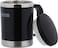 Royalford 300ml/11Oz Double Wall Travel Mug - Portable With Comfortable High Grip Handle, &amp; High-Grade Thick Wall - Hot &amp; Cool, Leak-Resistant Lid, Preserves Flavour And Freshness, Black