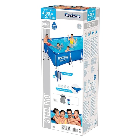 Bestway Steel Pro Power Pro Rectangular Frame Pool Blue 400x211x81cm