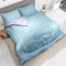 Hotel Linen Klub Reversible Down Alternative Comforter Set, Ultra Soft Brushed Stripe Microfiber Fabric, 200GSM Soft Fibersheet Filling, Size: King 240 x 260cm, Aqua &amp; Light Grey