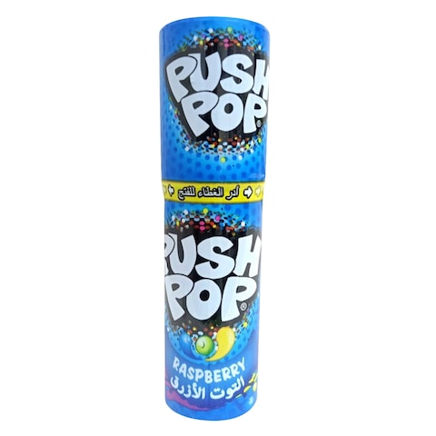 Bazooka Push Pop Blue Raspberry And Cola Candy 15g