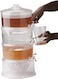 Mind Reader Beverage Dispenser With Ice Bottom, 3 Tier Stackable Holder With Lids, Acrylic Drinks Display With Spigots, Clear, One Size