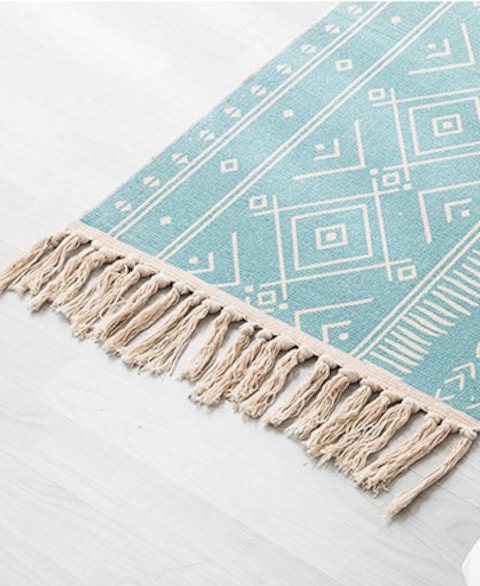 Ethnic Style Handwoven Tassel Carpet For Living Room Bedroom (Size 60&times;90CM)