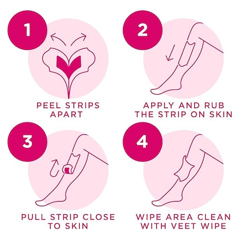 Veet Hair Removal Wax Stripes for Sensitive Skin - 12 Stripes