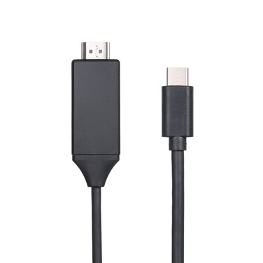 Generic-Type-C to HD Adapter Cable Video Converter 4K HD USB-C Video Cable for Macbook (Black)