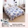 LUNA HOME Fleece Blanket 200*230cm Super Soft Throw Blue Floral Design.