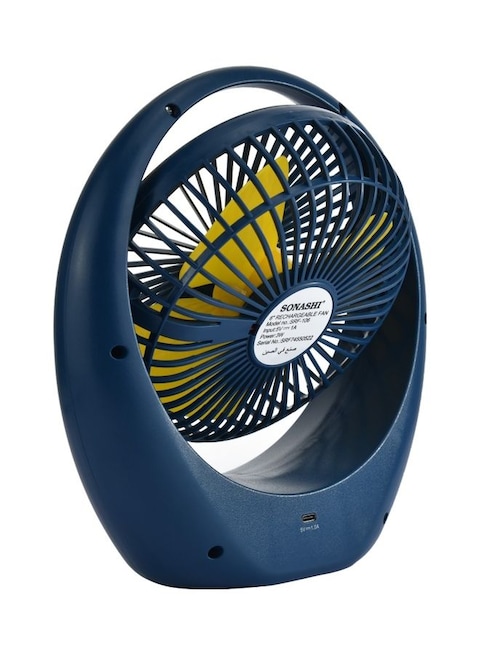 Sonashi 6 Inch Rechargeable Fan 3W SRF-106 Blue