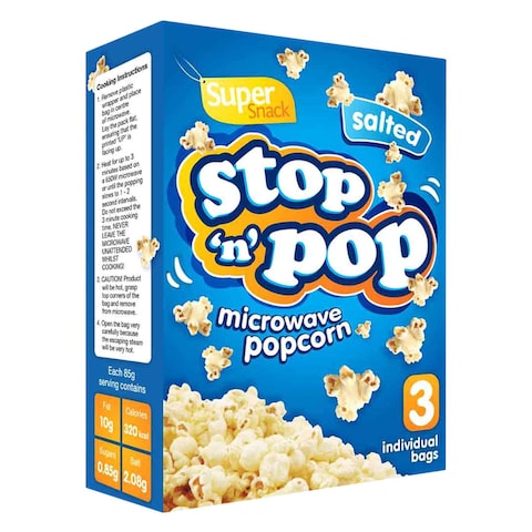 Stop &#39;n&#39; Pop Salted Microwave Popcorn 255g