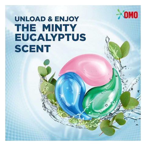 Omo Eucalyptus 3 In 1 Pods Detergent Laundry Capsules 225g